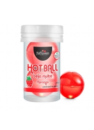 Лубрикант на масляной основе Hot Ball Beija Muito с ароматом клубники (2 шарика по 3 гр.) - HotFlowers - купить с доставкой в Тольятти