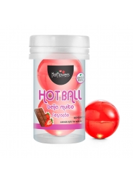 Лубрикант на масляной основе Hot Ball Beija Muito с ароматом шоколада и клубники (2 шарика по 3 гр.) - HotFlowers - купить с доставкой в Тольятти