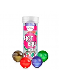 Ароматизированный лубрикант Hot Ball Mix на масляной основе (4 шарика по 3 гр.) - HotFlowers - купить с доставкой в Тольятти