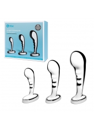 Набор из 3 стальных стимуляторов простаты Stainless Steel P-spot Training Set - b-Vibe - в Тольятти купить с доставкой