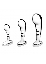 Набор из 3 стальных стимуляторов простаты Stainless Steel P-spot Training Set - b-Vibe - в Тольятти купить с доставкой