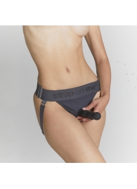 Серые трусики для фиксации насадок Strap-on-me Harness Lingerie Unique - Strap-on-me - купить с доставкой в Тольятти