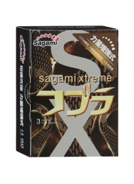 Суженные к основанию презервативы Sagami Xtreme COBRA - 3 шт. - Sagami - купить с доставкой в Тольятти