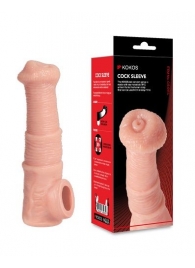 Телесная фантазийная насадка на член Cock Sleeve Size M - KOKOS - в Тольятти купить с доставкой