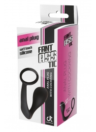 Черное эрекционное кольцо с анальной пробкой Anal Plug With Cockring - Dream Toys - в Тольятти купить с доставкой