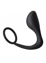 Черное эрекционное кольцо с анальной пробкой Anal Plug With Cockring - Dream Toys - в Тольятти купить с доставкой