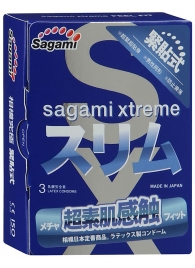 Розовые презервативы Sagami Xtreme FEEL FIT 3D - 3 шт. - Sagami - купить с доставкой в Тольятти