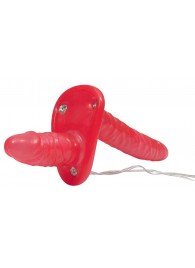 Красный женский страпон с вагинальной пробкой Bad Kitty - 18 см. - Orion - купить с доставкой в Тольятти