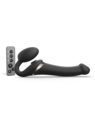 Черный безремневой страпон Multi Orgasm Size M с клиторальной стимуляцией - Strap-on-me - купить с доставкой в Тольятти