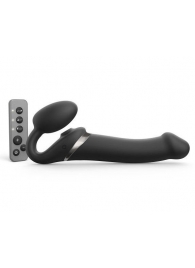 Черный безремневой страпон Multi Orgasm Size L с клиторальной стимуляцией - Strap-on-me - купить с доставкой в Тольятти