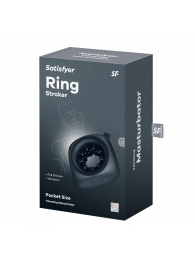 Черный мужской вибромассажер Ring Stroker - Satisfyer - в Тольятти купить с доставкой