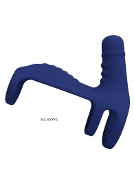 Синяя вибронасадка на пенис Vibrating Penis Sling - Baile - в Тольятти купить с доставкой