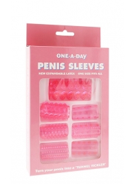 Набор из 7 розовых насадок на пенис ONE-A-DAY PENIS SLEEVES PINK - Seven Creations - в Тольятти купить с доставкой