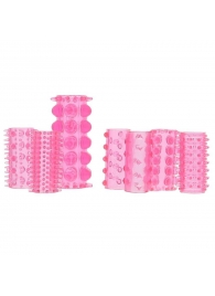 Набор из 7 розовых насадок на пенис ONE-A-DAY PENIS SLEEVES PINK - Seven Creations - в Тольятти купить с доставкой