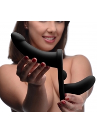 Черный вибрострапон Double Take 10X Double Penetration Vibrating Strap-on Harness - XR Brands - купить с доставкой в Тольятти