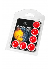 Набор из 6 шариков с массажным маслом Brazilian Balls с охлаждающим и разогревающим эффектом - Secret Play - купить с доставкой в Тольятти