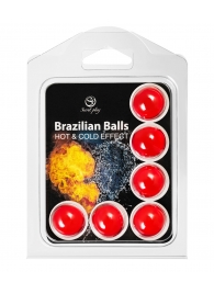 Набор из 6 шариков с массажным маслом Brazilian Balls с охлаждающим и разогревающим эффектом - Secret Play - купить с доставкой в Тольятти