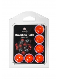 Набор из 6 шариков с массажным маслом Brazilian Balls с ароматом ягод - Secret Play - купить с доставкой в Тольятти