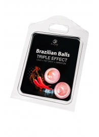 Набор из 2 шариков с массажным маслом Brazilian Balls с тройным эффектом - Secret Play - купить с доставкой в Тольятти