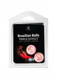 Набор из 2 шариков с массажным маслом Brazilian Balls с тройным эффектом - Secret Play - купить с доставкой в Тольятти