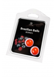 Набор из 2 шариков с массажным маслом Brazilian Balls с ароматом ягод - Secret Play - купить с доставкой в Тольятти