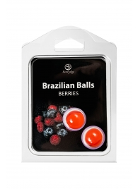 Набор из 2 шариков с массажным маслом Brazilian Balls с ароматом ягод - Secret Play - купить с доставкой в Тольятти