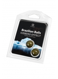 Набор из 2 шариков с массажным маслом Brazilian Balls с ледяным эффектом - Secret Play - купить с доставкой в Тольятти