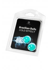 Набор из 2 шариков с массажным маслом Brazilian Balls с охлаждающим эффектом - Secret Play - купить с доставкой в Тольятти