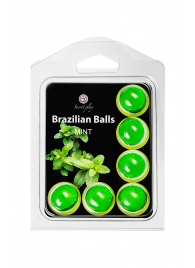 Набор из 6 шариков с массажным маслом Brazilian Balls с ароматом мяты - Secret Play - купить с доставкой в Тольятти