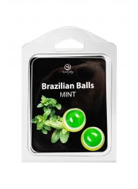 Набор из 2 шариков с массажным маслом Brazilian Balls с ароматом мяты - Secret Play - купить с доставкой в Тольятти