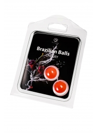 Набор из 2 шариков с массажным маслом Brazilian Balls с ароматом вишни - Secret Play - купить с доставкой в Тольятти