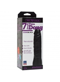 Насадка-фаллоимитатор для страпон-систем Vac-U-Lock CodeBlack 7 Inch Thin Dong - 18,3 см. - Doc Johnson - купить с доставкой в Тольятти