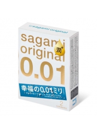 Увлажнённые презервативы Sagami Original 0.01 Extra Lub - 2 шт. - Sagami - купить с доставкой в Тольятти