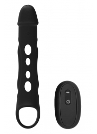 Черная насадка-удлинитель Vibrating Extender With Remote с вибрацией - Dream Toys - в Тольятти купить с доставкой