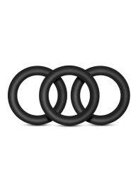 Набор из 3 черных эрекционных колец Black Small Penis Rings - Blush Novelties - в Тольятти купить с доставкой