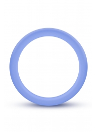 Голубое люминесцентное кольцо Silicone Glo Cock Ring - Blush Novelties - в Тольятти купить с доставкой