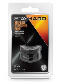 Черное эрекционное кольцо на мошонку Beef Ball Stretcher Snug - Blush Novelties - в Тольятти купить с доставкой