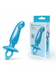 Голубая анальная пробка для массажа простаты Hither Silicone Prostate Plug - 14,3 см. - b-Vibe - в Тольятти купить с доставкой