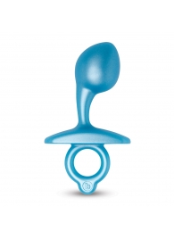 Голубая анальная пробка для массажа простаты Bulb Silicone Prostate Plug - 10,7 см. - b-Vibe - в Тольятти купить с доставкой