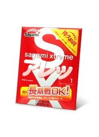 Утолщенный презерватив Sagami Xtreme FEEL LONG с точками - 1 шт. - Sagami - купить с доставкой в Тольятти