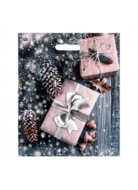 Новогодний пакет с принтом в виде подарков и вырубной ручкой (45х38 см) - Сима-Ленд - купить с доставкой в Тольятти