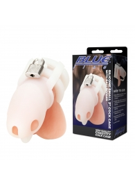 Белая клетка для пениса Silicone Small 2 in Cock Cage With Ball Divider - BlueLine - купить с доставкой в Тольятти