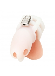 Белая клетка для пениса Silicone Small 2 in Cock Cage With Ball Divider - BlueLine - купить с доставкой в Тольятти