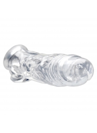 Прозрачная насадка для увеличения члена Realistic Clear Penis Enhancer and Ball Stretcher - 20,3 см. - XR Brands - в Тольятти купить с доставкой