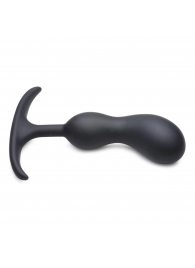 Черный массажер простаты с утяжелителями Premium Silicone Weighted Prostate Plug Medium - 16,3 см. - XR Brands - в Тольятти купить с доставкой