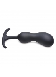 Черный массажер простаты с утяжелителями Premium Silicone Weighted Prostate Plug Large - 18,8 см. - XR Brands - в Тольятти купить с доставкой