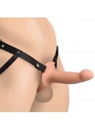 Телесный полый страпон на черных регулируемых ремешках 2’’ Erection Smooth Silicone Penis Sheath - XR Brands - купить с доставкой в Тольятти