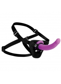 Лиловый поясной страпон Navigator Silicone G-Spot Dildo with Harness - 17,8 см. - XR Brands - купить с доставкой в Тольятти