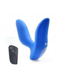 Синий вибромассажер простаты 3,5’’ Remote Control Curve P-spot Massager - 12 см. - Erokay - в Тольятти купить с доставкой