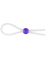 Прозрачное лассо с фиолетовой бусиной SILICONE COCK RING WITH BEAD LAVENDER - NMC - в Тольятти купить с доставкой